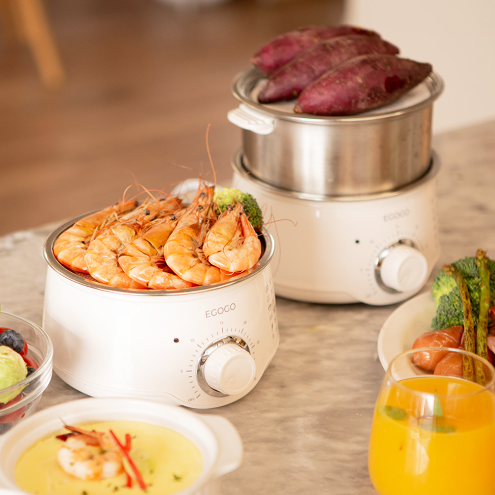 에고고 다용도 계란찜기 계란 삶는기계 스텐 멀티 에그 쿠커 전기찜기