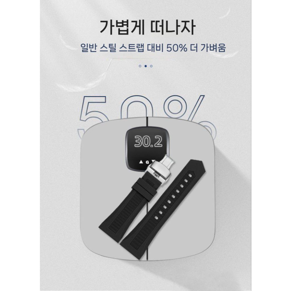 가민 베뉴4 스트랩 메탈 버클 실리콘 밴드 - 상세 이미지 4