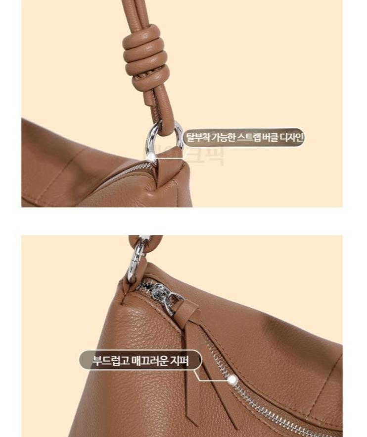 여성 가죽 숄더백 심플한 메신저백 데일리 출퇴근용 만두백 스타일 캐주얼한 디자인 실용적인 외출 가방 이미지 8