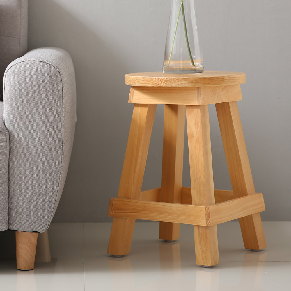 코지니아 원목 스툴의자 인테리어 식탁의자 카페 원형 1인 업소용 체어