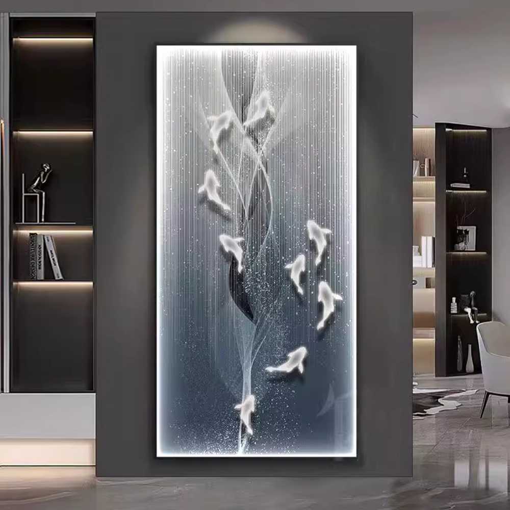 LED 조명 풍수 액자 인테리어 벽걸이 무드등 소품 A형 70x140cm + 블랙프레임 이미지 7