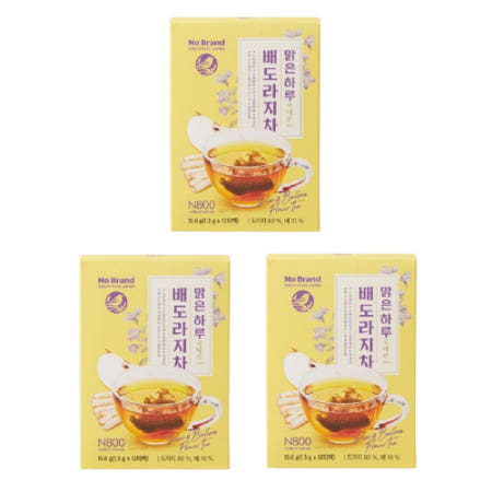 노브랜드 맑은하루 배도라지차 12입 x 3박스 학교 사무실 탕비실 음료 티타임 디저트 캠핑