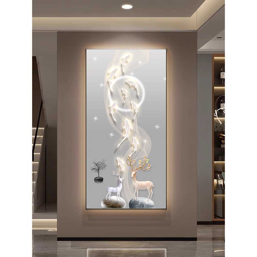 인테리어 LED 조명 풍수 액자 벽걸이 무드 라이트 A형 60x120cm 알루미늄(골드) - 상세 이미지 4