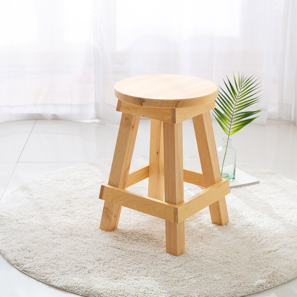 코지니아 원목 스툴의자 인테리어 식탁의자 카페 원형 1인 업소용 체어