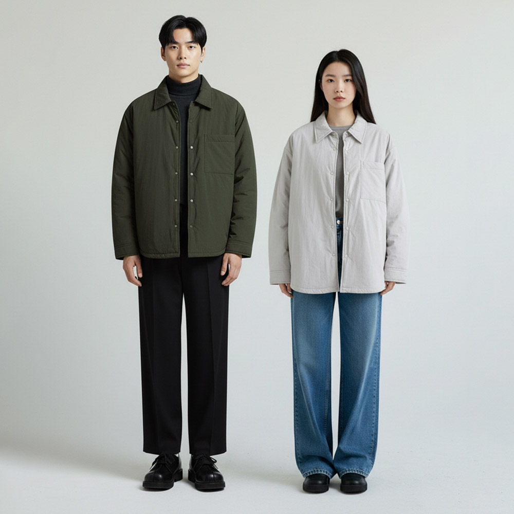 여성 셔츠형 경량 패딩 퀄팅 누빔 가벼운 웰론점퍼 이미지 7
