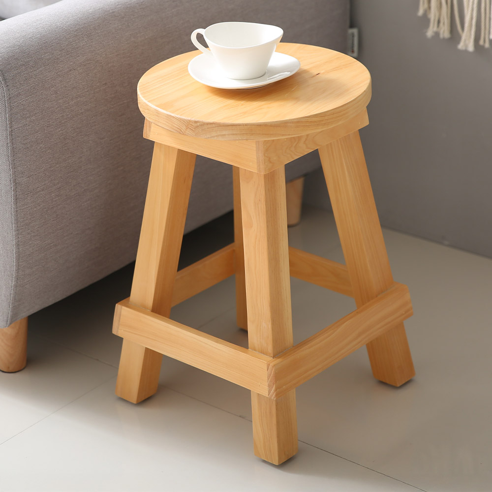 코지니아 원목 스툴의자 인테리어 식탁의자 카페 원형 1인 업소용 체어