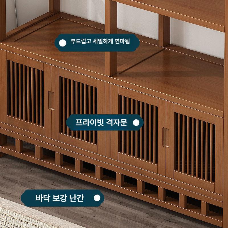 수석 진열장 도자기 서재 상패 수납 엔틱 책장 80cm 6단 클래식 - 상세 이미지 3