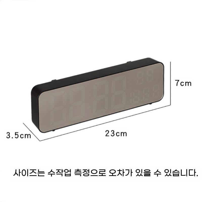 거실 벽걸이 디지털 사무실 시계 집들이 온습도 전자 사각 LED 벽 건전지 - 상세 이미지 5