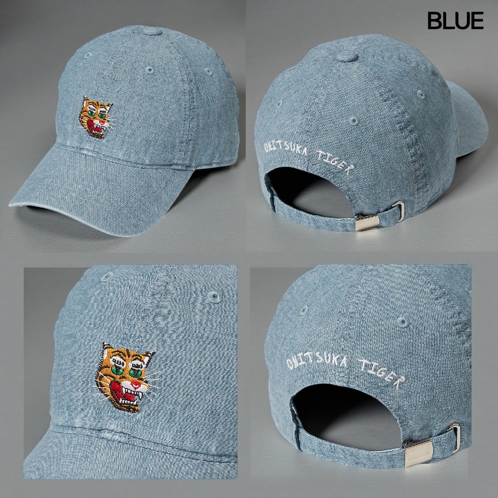 오니츠카타이거 자수 데님 캡 야구모자 3183B103 LIGHT BLUE - 상세 이미지 3