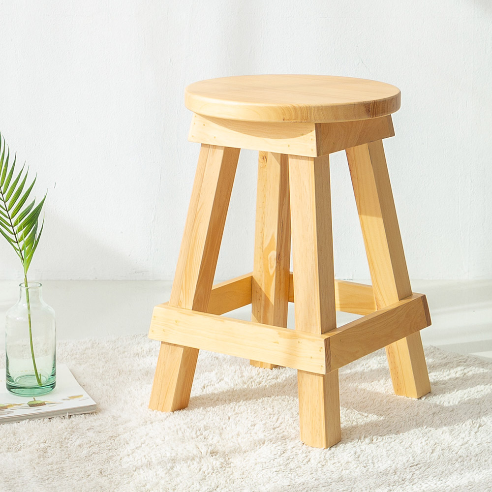 코지니아 원목 스툴의자 인테리어 식탁의자 카페 원형 1인 업소용 체어