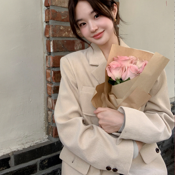 테일러드 싱글 버튼 뒷트임 골덴 자켓 코듀로이자켓 jk3006 - 상품 이미지