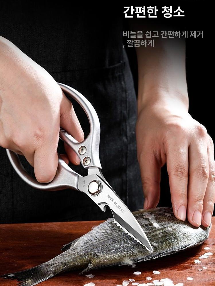 일본 강한 뼈절단 커팅 주방용 다용도 닭 두꺼운 스테인리스 특대형 주방 큰손잡이 스테인레스 4세대 실버 B - 상세 이미지 3
