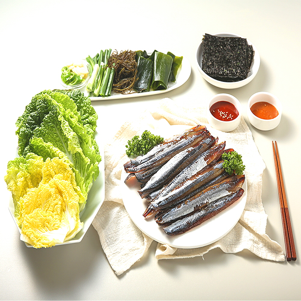 포항 구룡포 꽁치 청어 햇과메기 야채세트 해초 모둠 중 신선 아이스박스 포장 선물용 - 상세 이미지 3