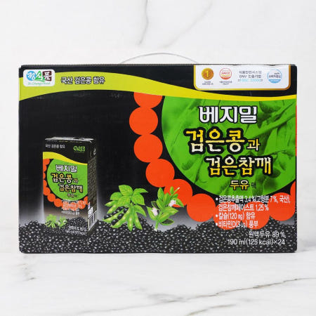메가마트 정식품 베지밀 검은콩과 검은참깨 두유(팩) 190mlx24개