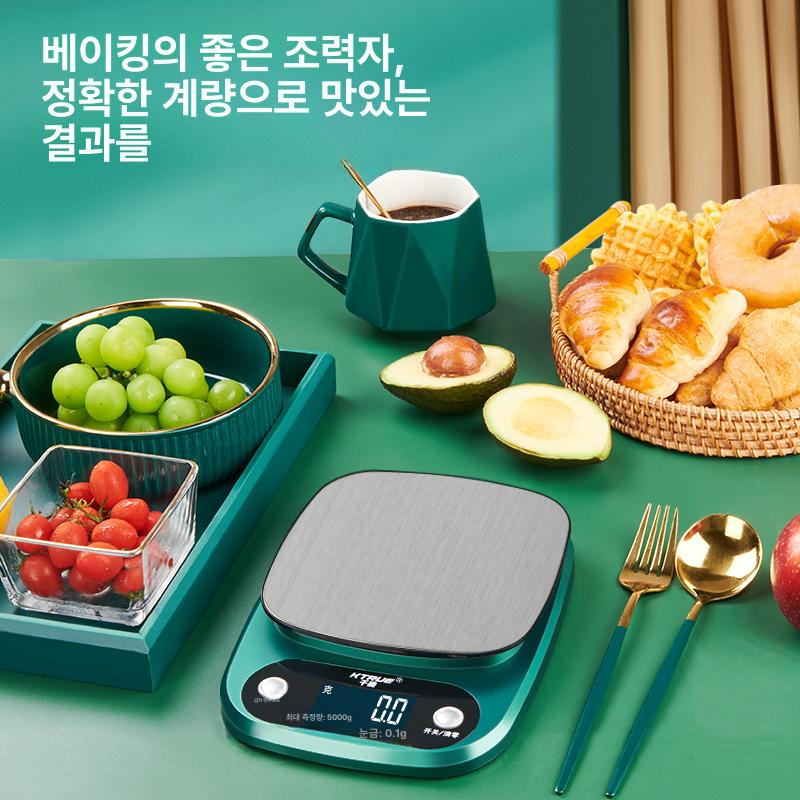 저울 방수 주방 정밀 제빵 카페 베이킹 무선전자 제과 계량 충전 식당 이유식 가정용 라이트럭셔리 10kg~1g 3중 6종 - 상세 이미지 5
