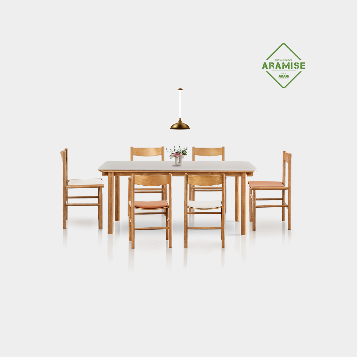 아라미스 체어 / 북미산 애쉬 원목 실리콘 레더 니카리 의자