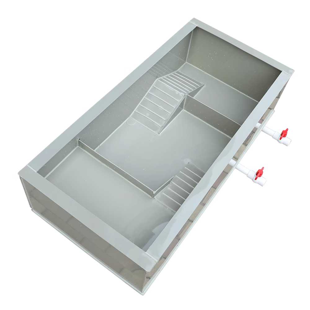 반수생 거북이 수조 육지 수서 양서류 인테리어 번식 85x45x30 회색 - 상품 이미지