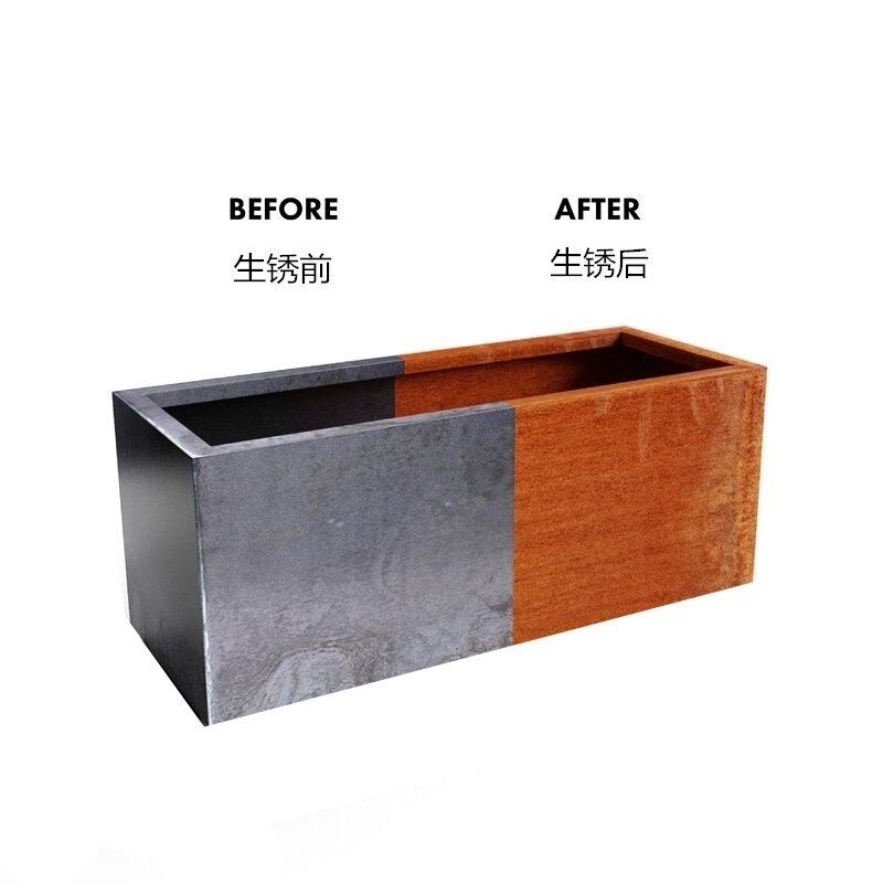 녹슨 화분 야외 빈티지 30x30x60cm 플랜터 플랜트 박스 금속 철재 크기 사용자 정의 - 상세 이미지 5