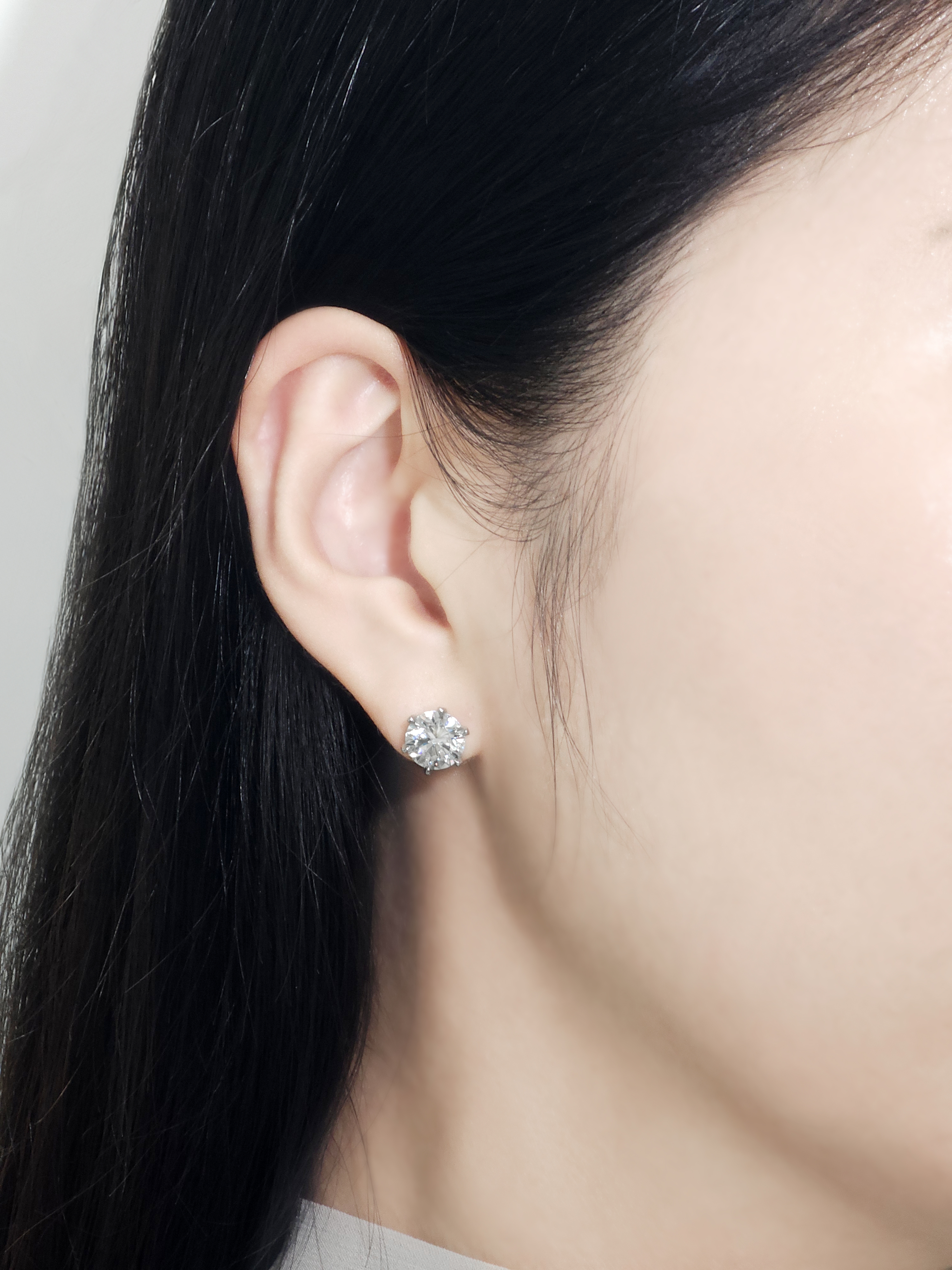 2캐럿 랩다이아 귀걸이 침귀걸이 6프롱 IGI 랩다이아몬드 D컬러 14k 18k - 상세 이미지 4