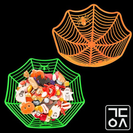 간단 할로윈 사탕 바구니 포토존 꾸미기 거미줄 접시 장식 세트 인테리어 캠핑 홈파티