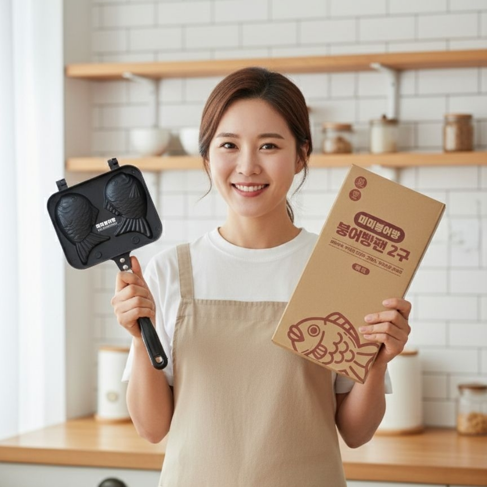 붕어빵 틀 만들기 세트 키트 팬 가정용 후라이팬 미니 잉어빵 - 상품 이미지