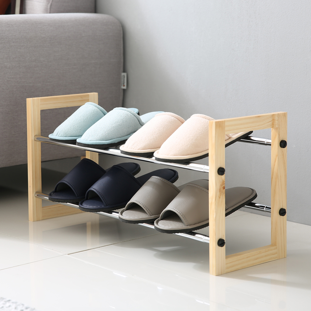 실내화거치대 현관 2단 신발정리대 슬리퍼 수납 선반 정리함