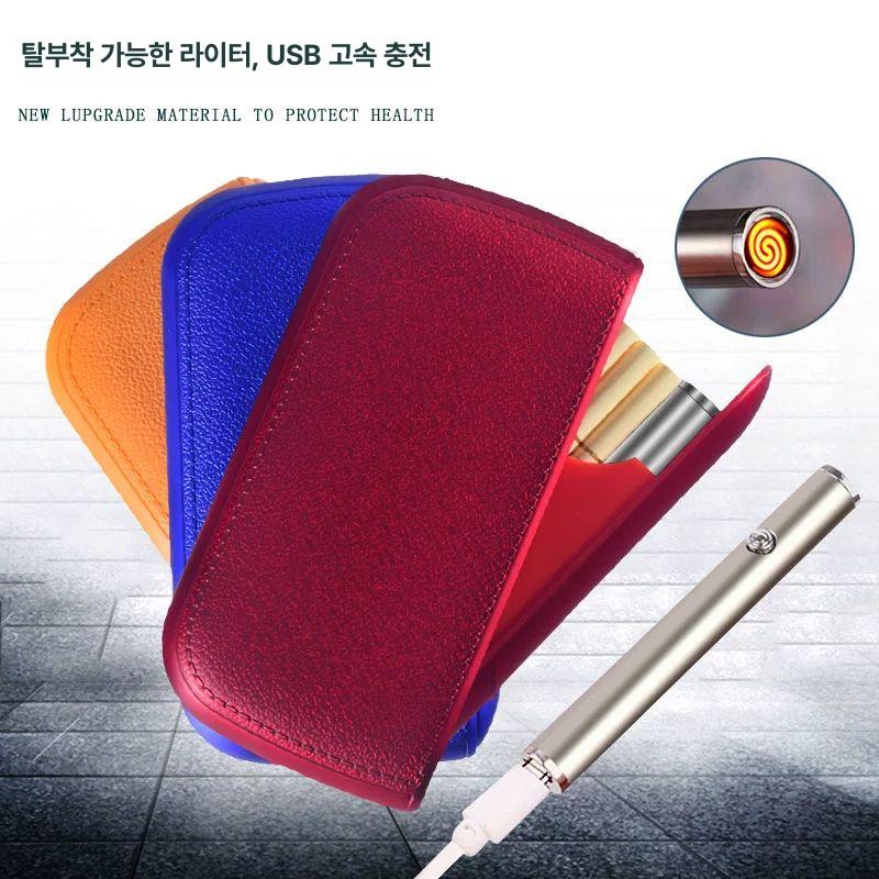 가죽 담배케이스 미니 휴대용 남자친구선물 파우치 슬림형 담배파우치 인디고블랙 - 상세 이미지 3
