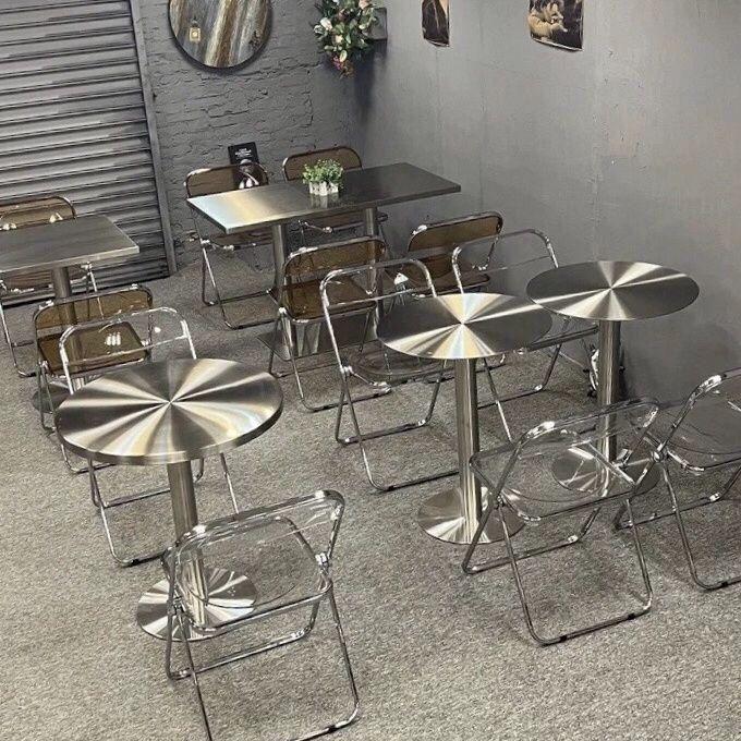 카페 스텐 테이블 음식점 사각 주방 탁자 사각 모던 스틸 - 상세 이미지 3