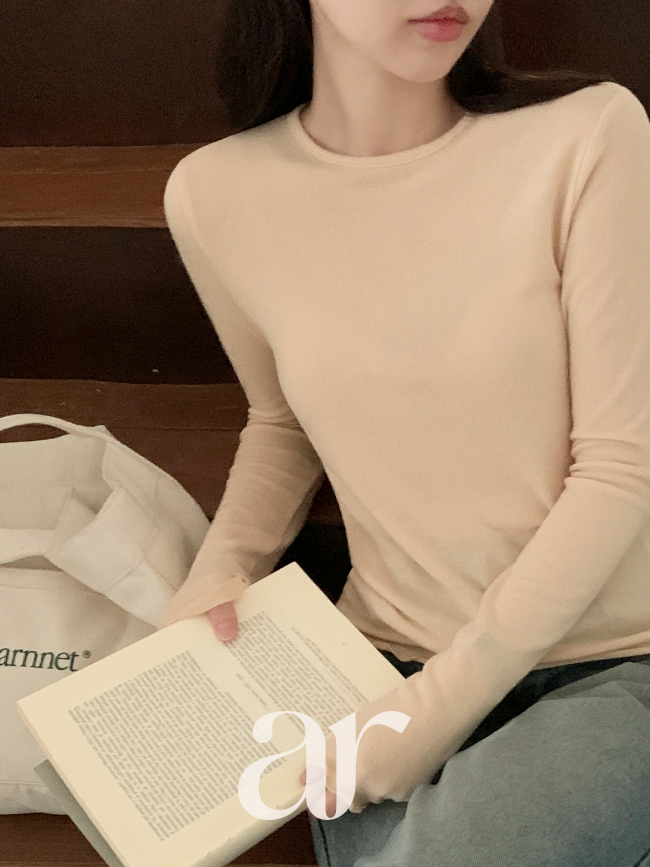 [자체제작] 소피 라운드넥 물결 긴팔 티셔츠 데일리 긴팔티 ts4656 - 상세 이미지 2