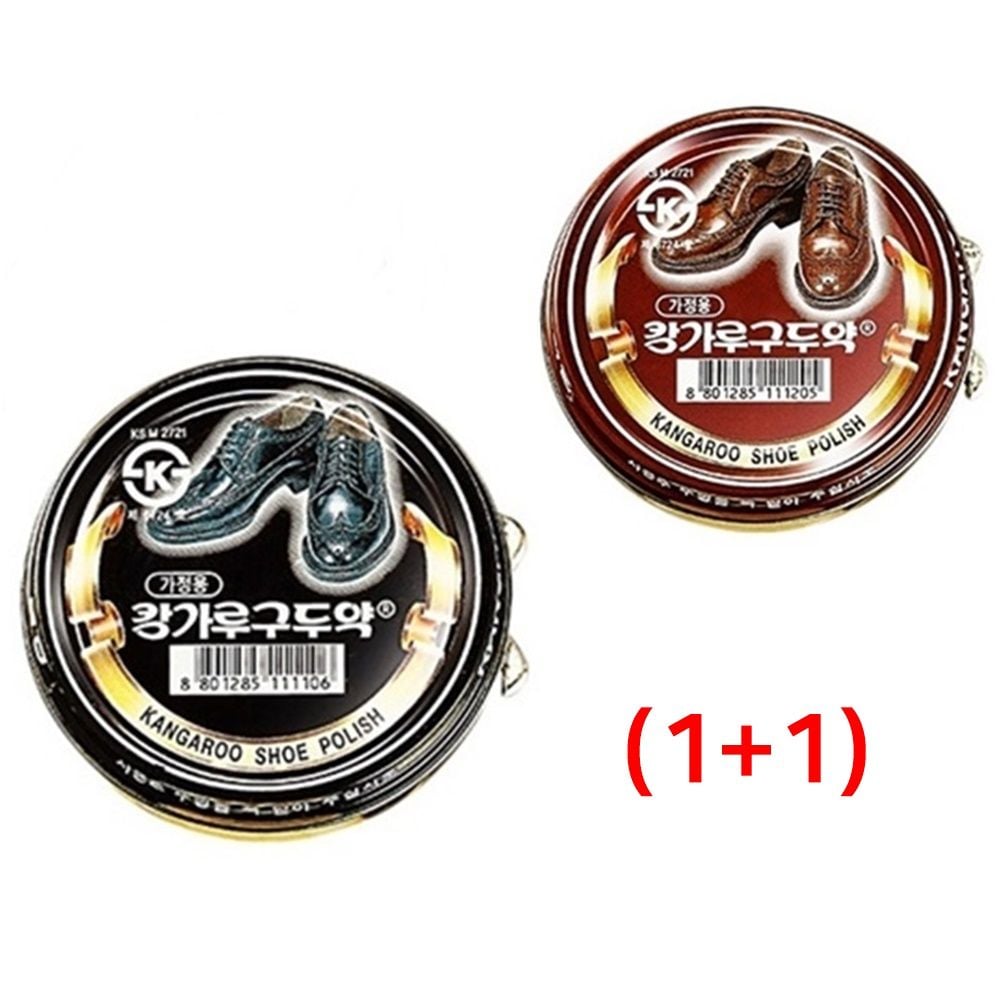 캉가루 구두약 2개 블랙 브라운 고체구두약 가정용 블랙2개 - 메인 이미지