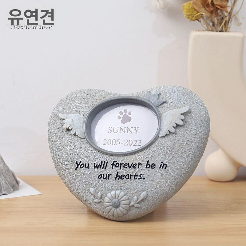 강아지비석 반려동물장례 강아지묘비 애견 사진 추모 메모리얼스톤 기념비 반려묘 묘비 각인 엔젤 - 상세 이미지 3