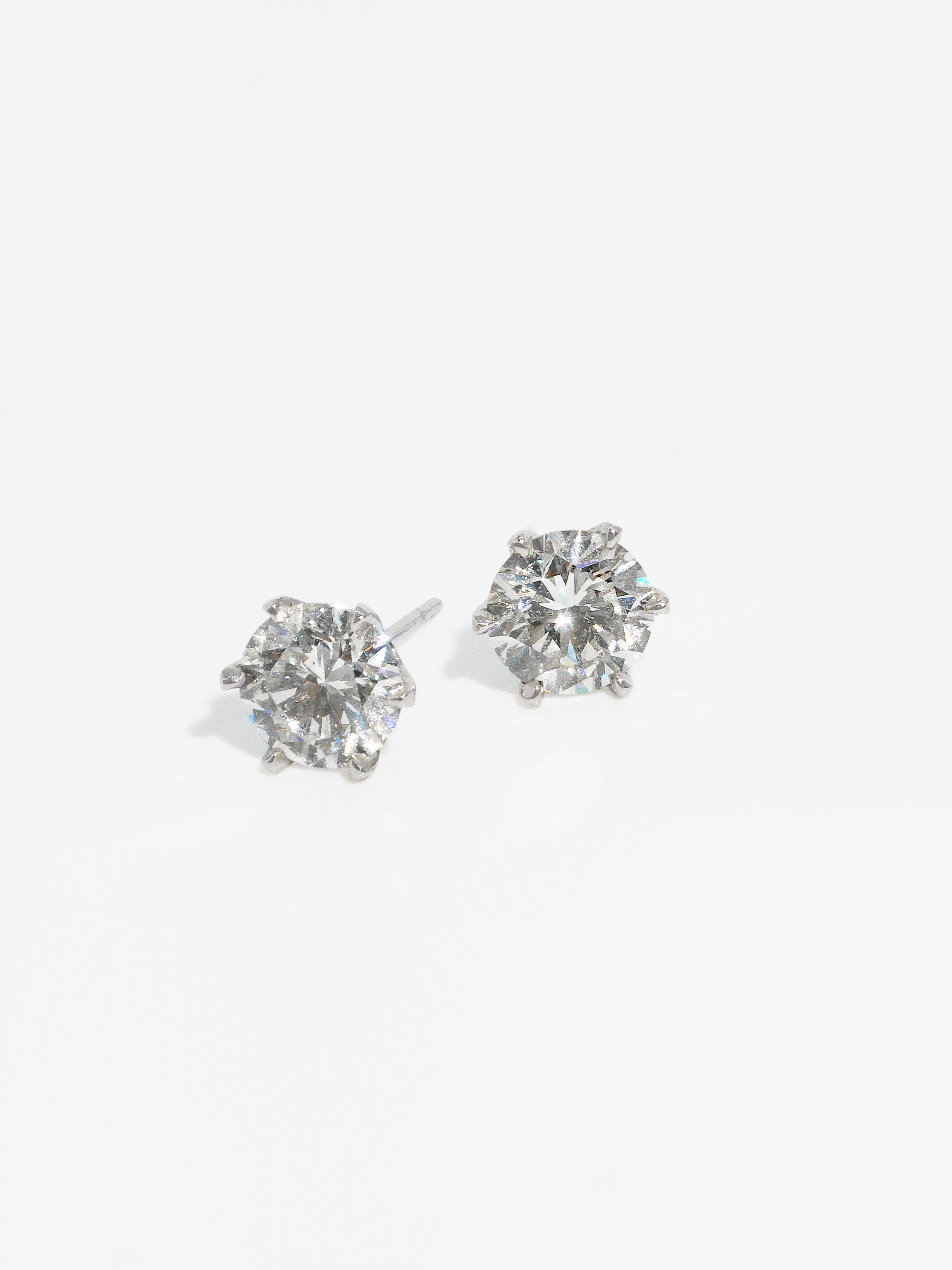 2캐럿 랩다이아 귀걸이 침귀걸이 6프롱 IGI 랩다이아몬드 D컬러 14k 18k - 상세 이미지 3