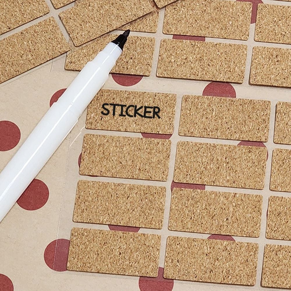 방수 네임스티커 코르크 이름표 라벨 스티커 15x30 - 메인 이미지