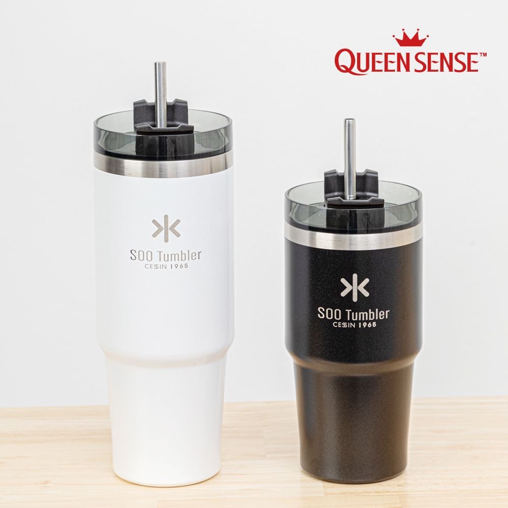 퀸센스 세신 1965 수 텀블러 블랙 화이트 블랙 600ml - 상품 이미지