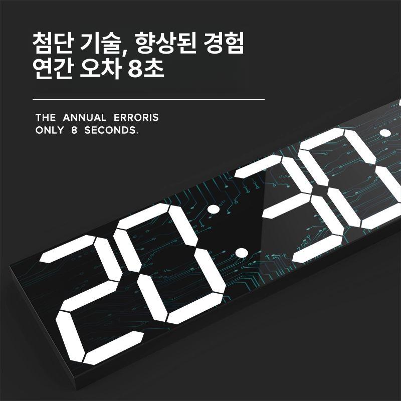 LED 디지털 시계 전자 대형 무소음 벽걸이 디스플레이 6자리 화이트 케이스 화이트 리모컨 20인치 이상 - 상세 이미지 4