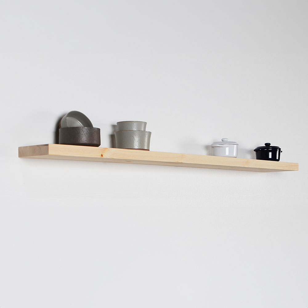 무지주 벽선반 원목 나무 벽걸이선반 인테리어 1500x150, 1단, 무도장