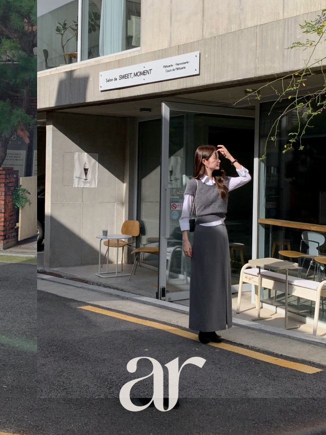하이웨스트 H라인 슬릿 롱 스커트 sk7490 - 상세 이미지 5