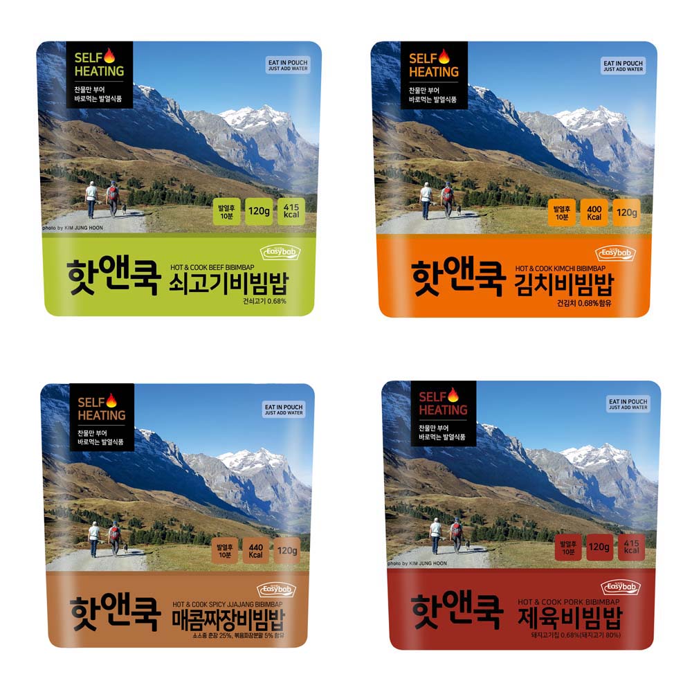핫앤쿡 비빔밥 4종 이지밥 라면애밥 전투식량 비상식량 발열도시락 즉석 간편식 여행 - 상품 이미지