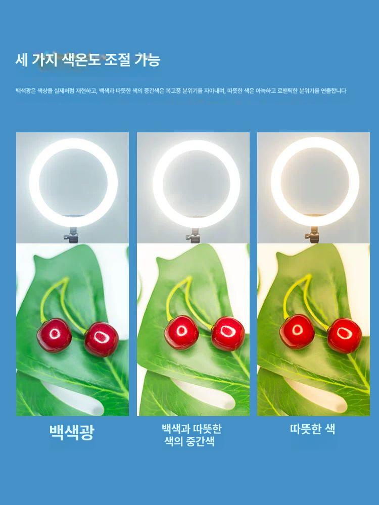 개인 유튜브 방송 소프트박스 디키트 핸드폰 촬영 인터넷 지속광 링라이트 거치대 삼각대 원형 20cm 조광 보조광 소형휴대폰용 - 상세 이미지 5