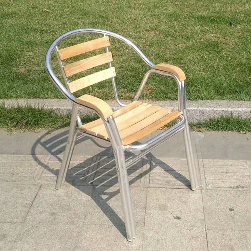 야외 의자 알루미늄 나무 의자 음료 식당 카페 - 상품 이미지