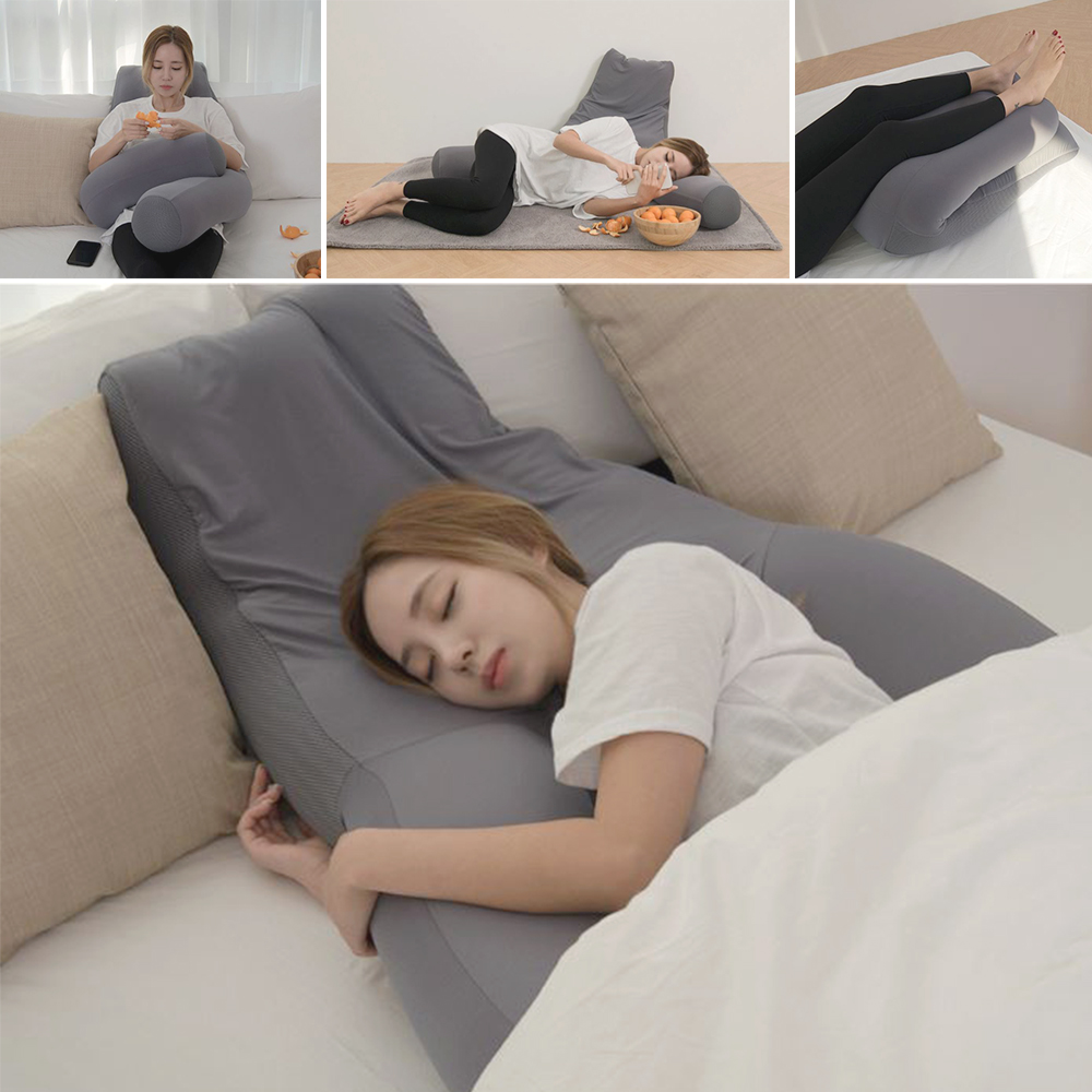 말랑 등받이 베개 T자형 바디필로우 침대 쿠션 - 상품 이미지