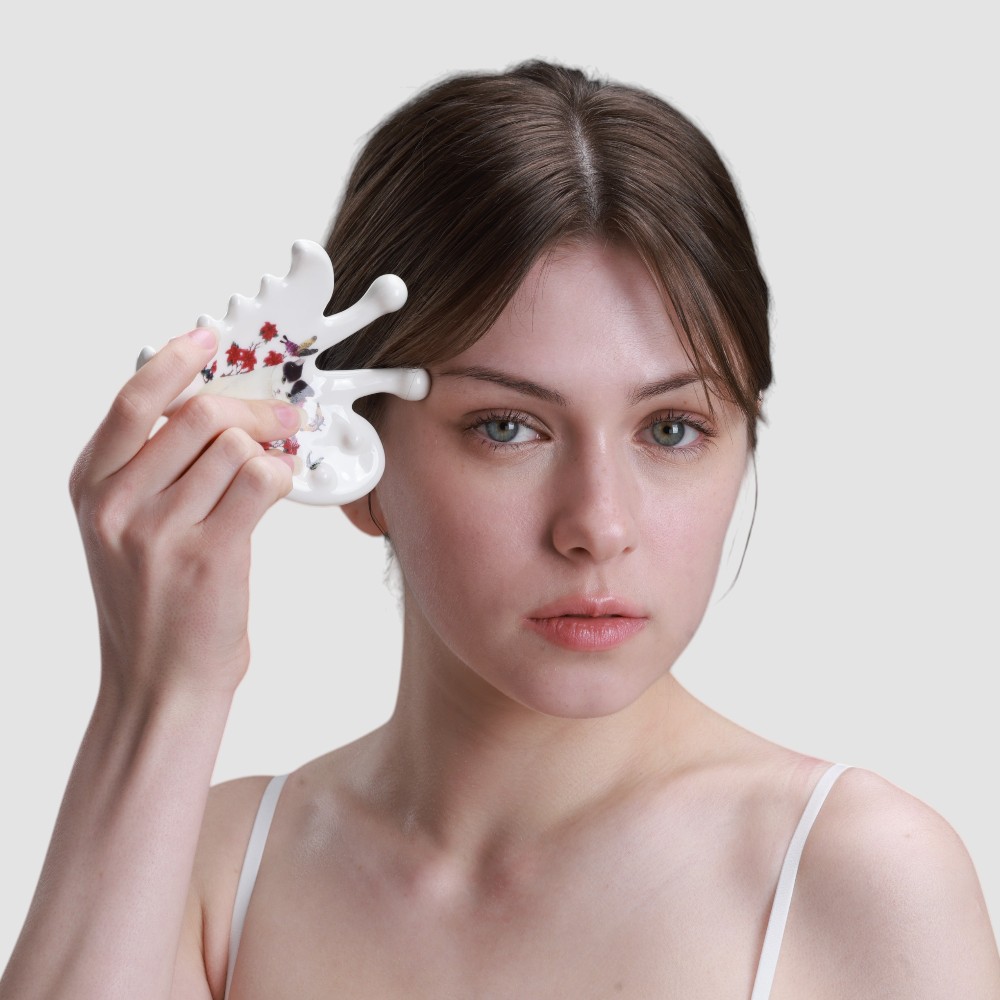 펄케어 세라믹 괄사 마사지기 _ V라인 나비형 타입 - 상세 이미지 3
