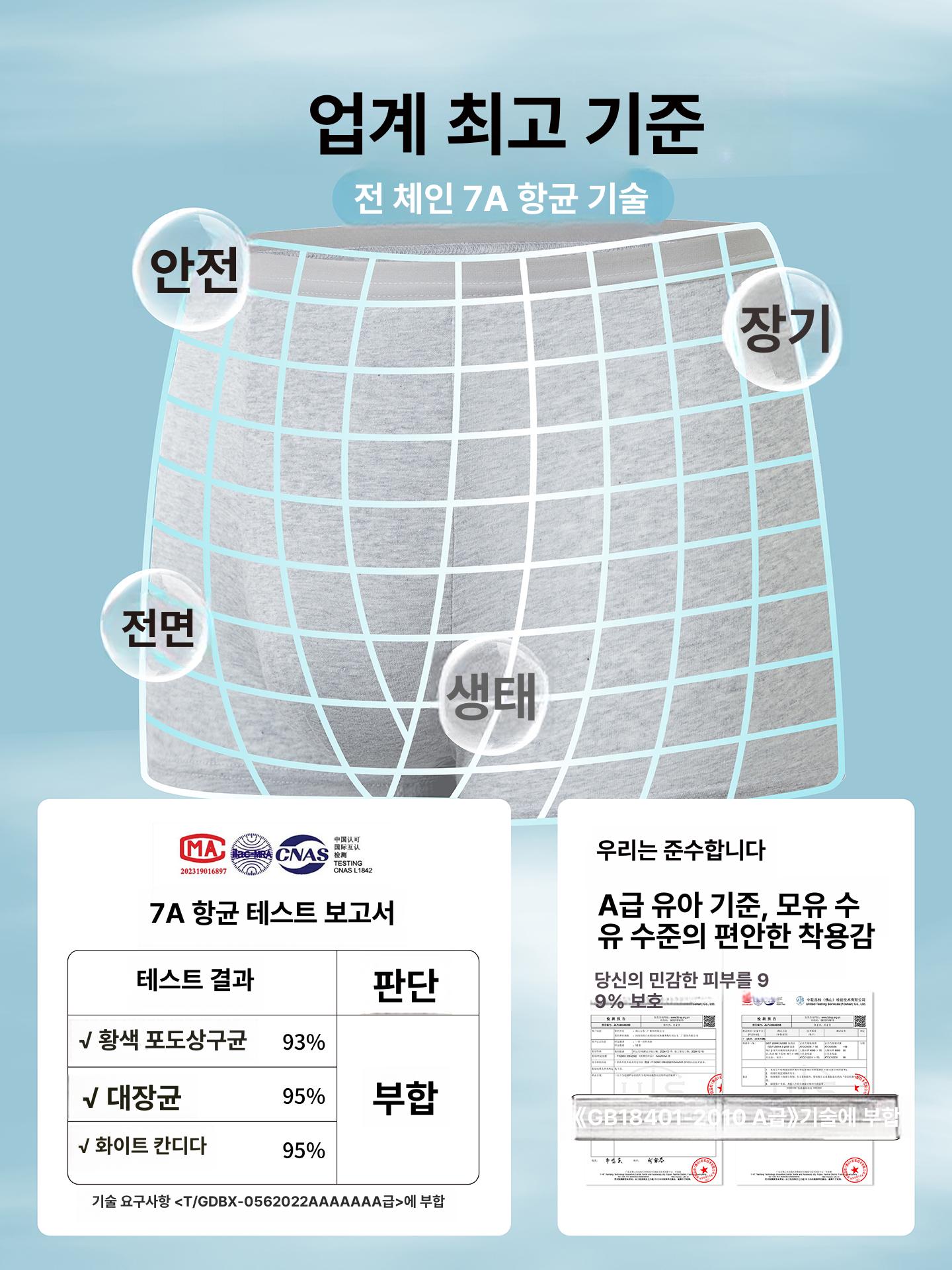 순면 일회용 남자 남성팬티 면혼방 등산 마사지 빅사이즈 걱정제로 멸균 사각팬티 여행 플랫 그레이 45팩 L - 상세 이미지 5