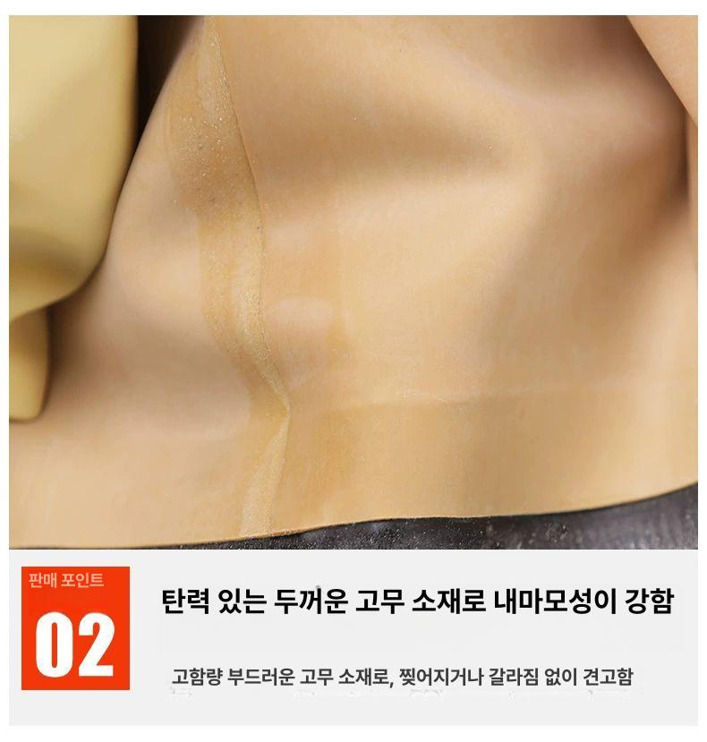 완전 방수 전신 장화 작업 고무 우의 가슴장화 해루질 레드 고무 소매 수출등급115D 36 - 상세 이미지 3