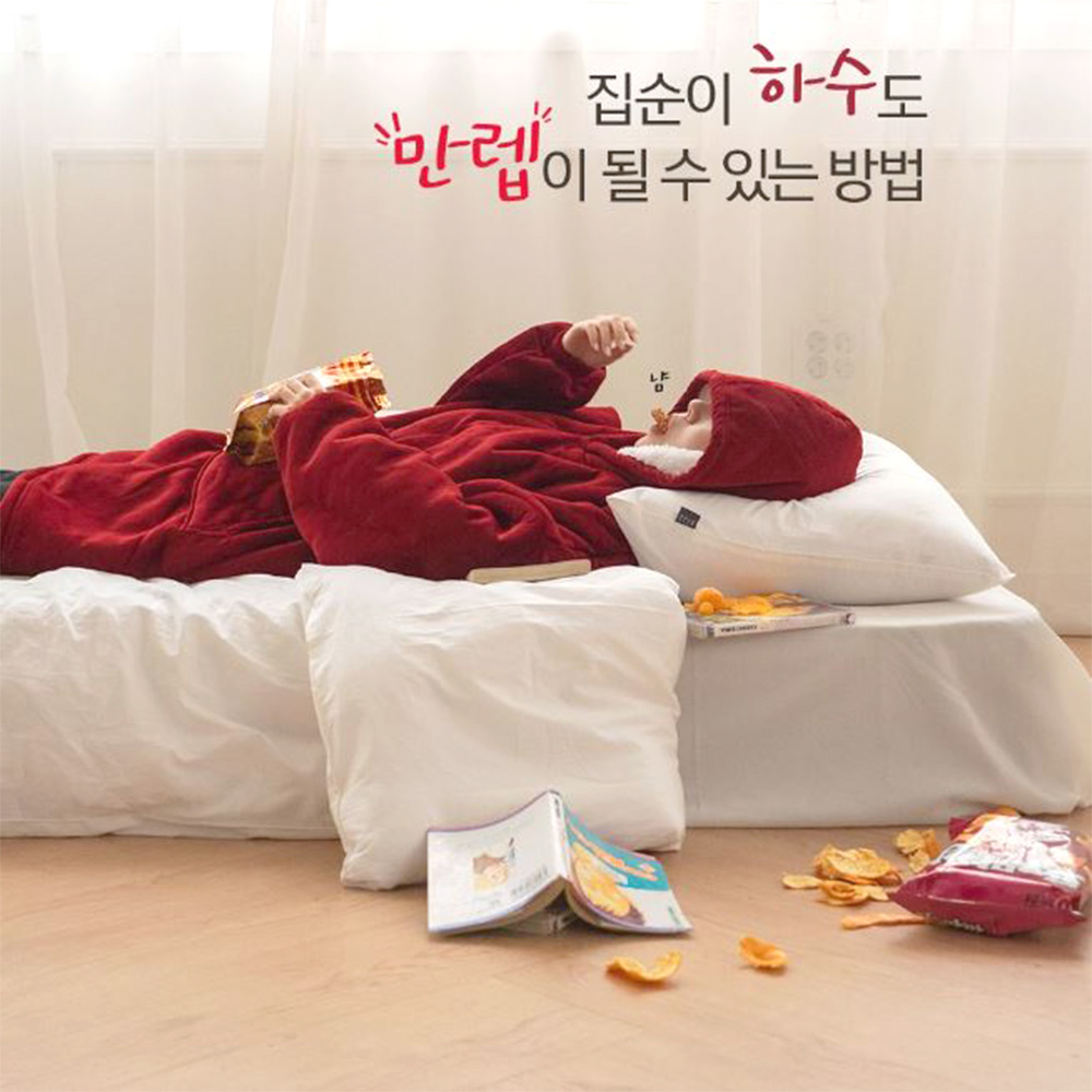 캠핑 후드 담요 겨울 방콕 사무실 야외 보온 아우터 - 상세 이미지 3