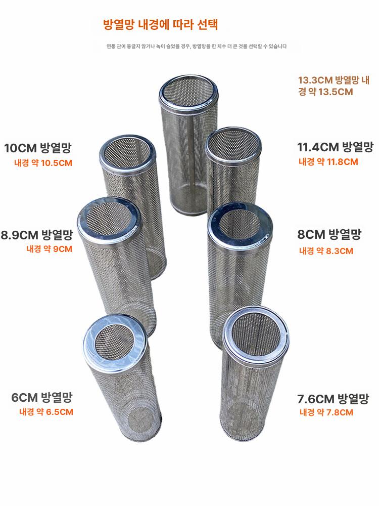 연통 안전망 연통보호망 벽난로 올쿡 분리형 펠렛 보호망 화목난로커버 육각형 굴뚝용 안전가드 분리형 304 - 상세 이미지 3