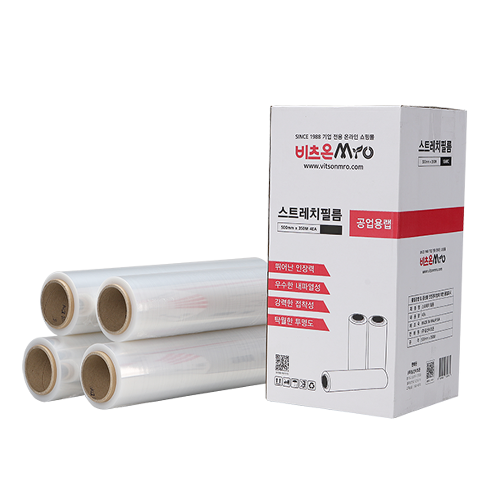 기능성 스트레치 필름 공업용랩 15mic 500mm 350M 4롤 파렛트랩 - 상품 이미지