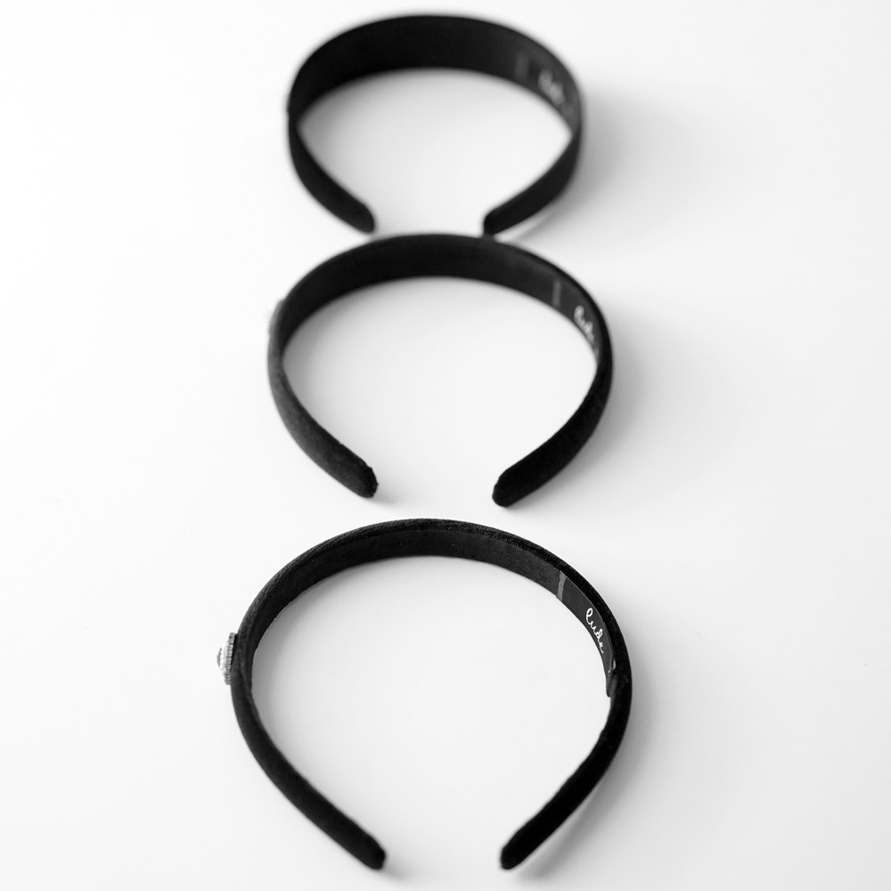 루드 빈티지 크리스탈 새틴 벨벳 헤어밴드 와이드 넓은 얇은 머리띠 L25FWAC46