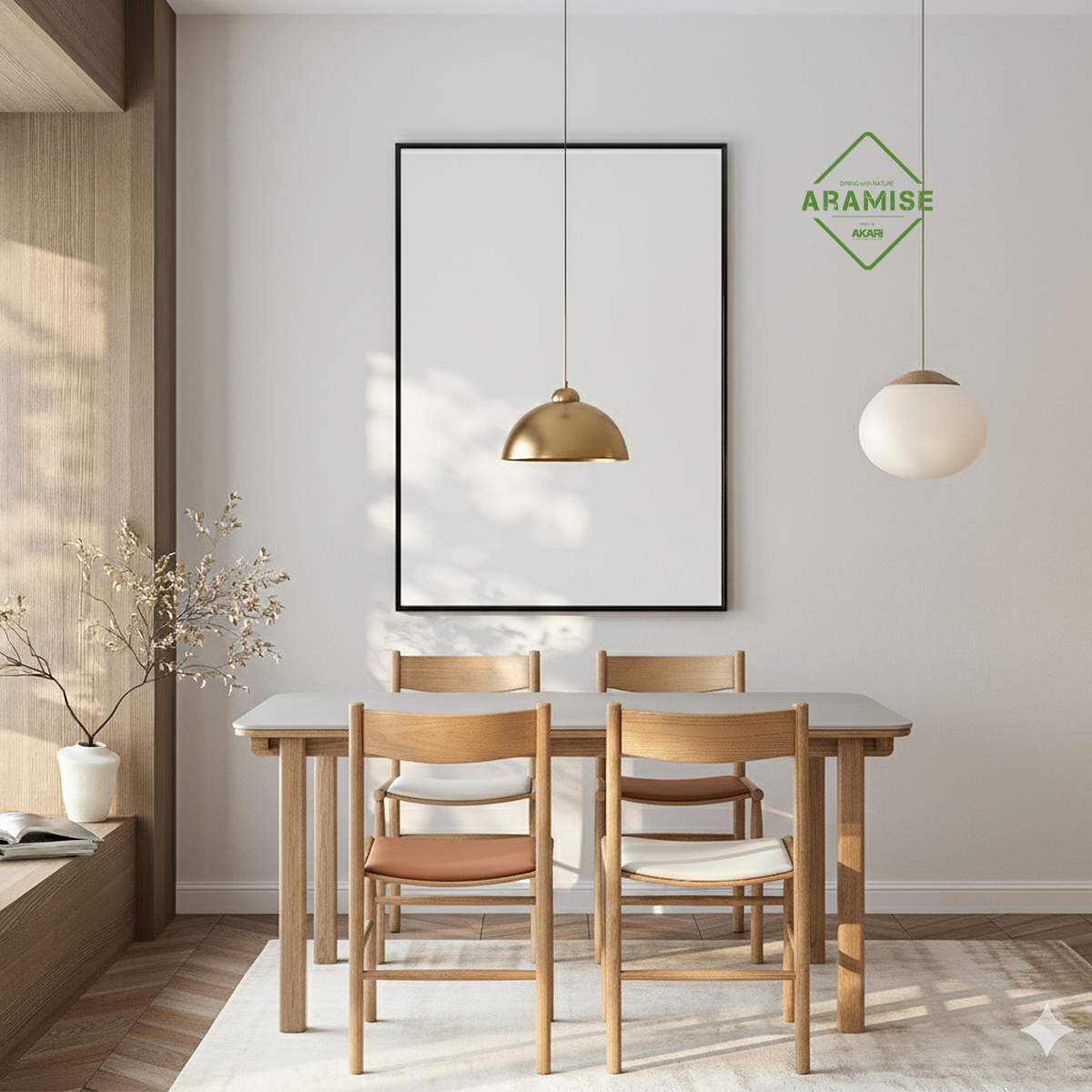 아라미스 체어 / 북미산 애쉬 원목 실리콘 레더 니카리 의자