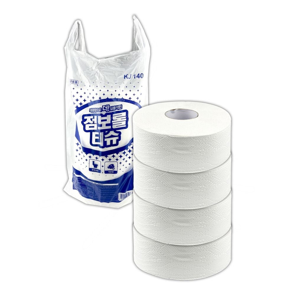 점보롤티슈 140m 2겹 4롤 화장지 - O - 상품 이미지